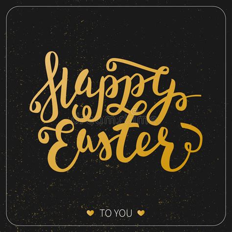 Happy Easter Greeting Card Hand Drawn Lettering Calligraphic De Stock