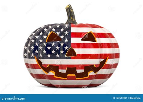 Halloween In The United States Concept Evil Carved Pumpkin With