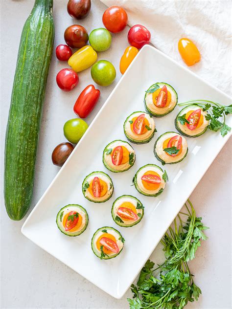 Vegan Cucumber Hummus Bites Recipe Summer Appetizer Appetizers