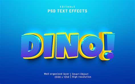 Premium Psd Dino Editable Text Effect Comic Style