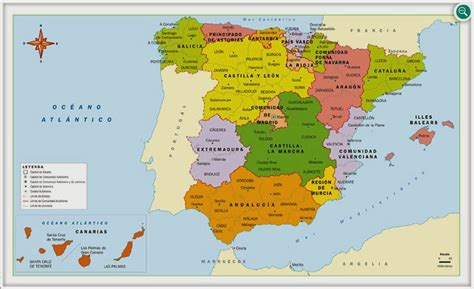 Un Paseo Por Las Ciencias Sociales Mapa PolÍtico De EspaÑa