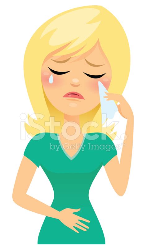 Cartoon Blonde Girl Crying