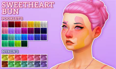 Ts4 Sweetheart Bun My Sims Sims 4 Sims 4 Cc