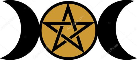 Vector Pentagrama Wicca Wicca Triple Moon Goddess Symbol
