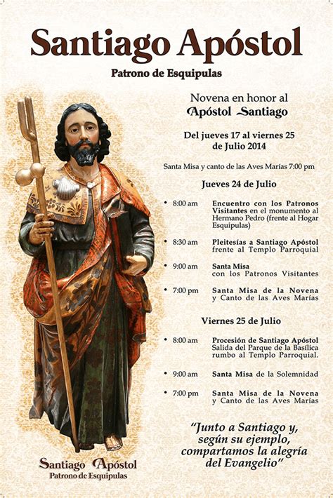 Institución educativa de preescolar y básica primaria. Programa general novena al Patron Santiago Apóstol