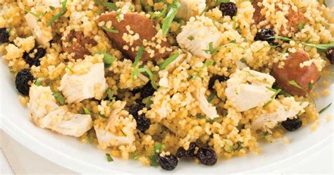 If you want to introduce meat, sautéed merguez —the hot north african sausages—are a great way to go. Chicken and Merguez Couscous with Cilantro | Ricardo ...
