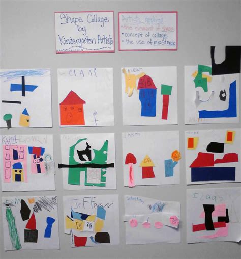 Art Education Blog By Lisa Conrad Kindergarten Shape Collages