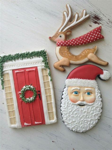 Wondering how to decorate for christmas? Christmas cookies, Santa, reindeer, door | Christmas ...