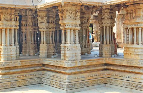 Pillars Inside A Hindu Temple At Hampi India Editorial Stock Photo