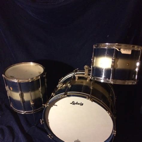 Ludwig Club Date Duco 1950s Blue Silver Lacquer 3 Piece Kit 221314