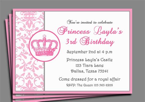 Princess Party Invitation Printable Or Printed With Free