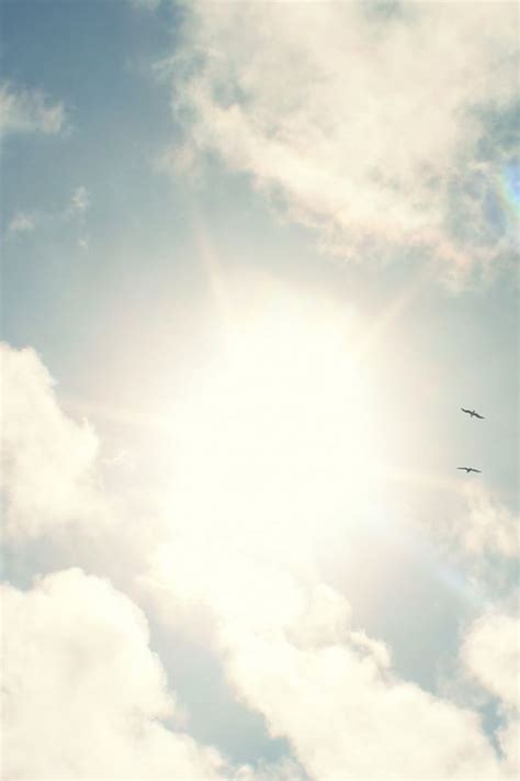 Sunny Sky White Clouds Iphone 4s Wallpapers Free Download