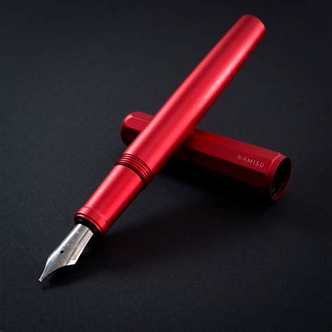 Ixion Fountain Pen Aluminum Red Extra Fine Nib Namisu Touch Of