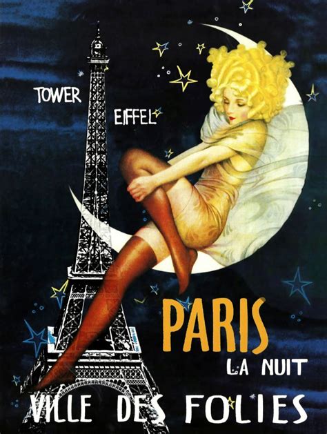 Paris Eiffel Towermoon Vintage Poster Shower Cu By Vivianallen Cafepress Vintage French