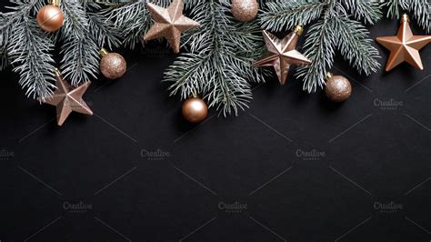 Christmas Banner Xmas Tree Branches High Quality Holiday Stock