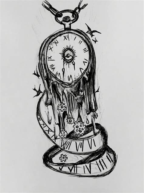Melting Clock Clock Tattoo Sleeve Time Piece Tattoo Clock Tattoo