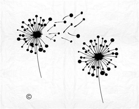 Dandelion Wish Svg Clipart Cut Files Silhouette Cameo Svg For