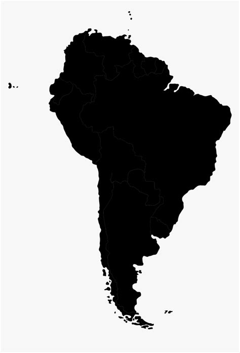 South America Map Black Hd Png Download Kindpng