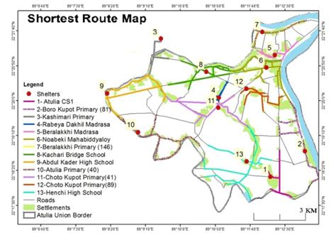 Map Of The Shortest Route Download Scientific Diagram