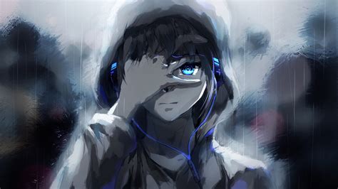 Wallpaper Fantasy Art Anime Boys Artwork Music Manga Blue Headphones Darkness