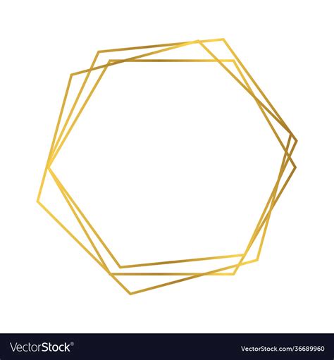 Gold Geometric Polygonal Frame Royalty Free Vector Image