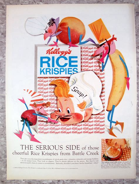 Kellogg S Rice Krispies Snap Crackle Pop Original Etsy