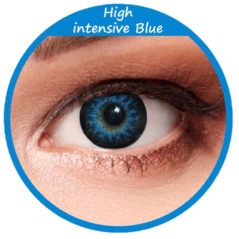 Blaue Farbige Kontaktlinsen High Intensive Blue Bis 500