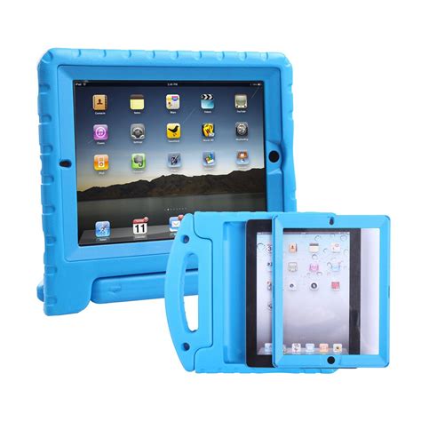 Hde Ipad 2 3 4 Bumper Case For Kids Shockproof Hard Cover Handle Stand