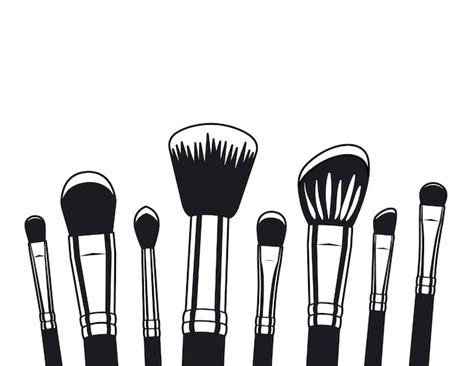 Premium Vector Set Of Applicators Make Up Brushes Accessories