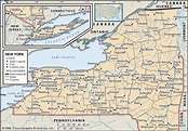 New York Pennsylvania Border Map
