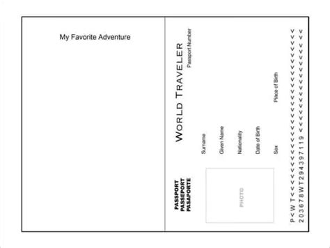 Editable Free Printable Passport Template Printable Free Templates