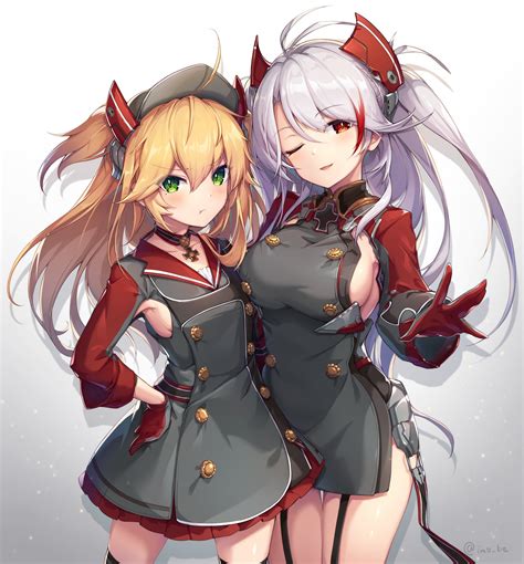 Safebooru 2girls D Absurdres Admiral Hipper Azur Lane Ahoge