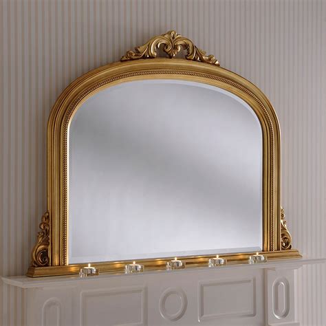 Decorative Antique French Style Gold Overmantle Mirror Overmantle