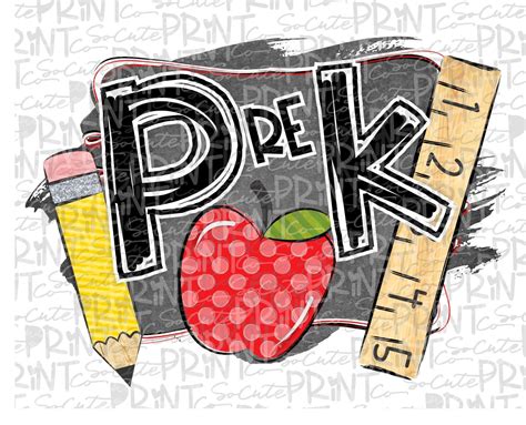Back To School Pre K Chalkboard Pencil Clipart Png File For