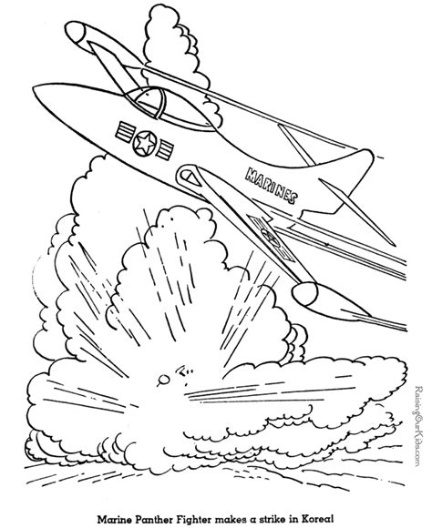 Military Jet Coloring Page 002 - AZ Dibujos para colorear