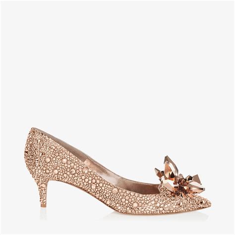 Rose Gold Crystal Covered Pointy Toe Pumps Allure Pre Fall 18