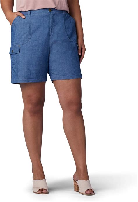 Lee Womens Plus Size Flex To Go Relaxed Fit Cargo Short Rinse