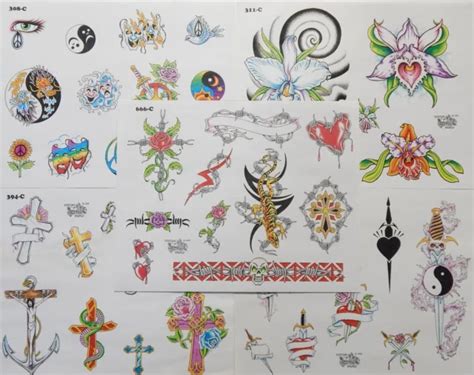 Vintage Tattoo Flash Sheets Official Tattoo Brand Lot Of 5 Sheets