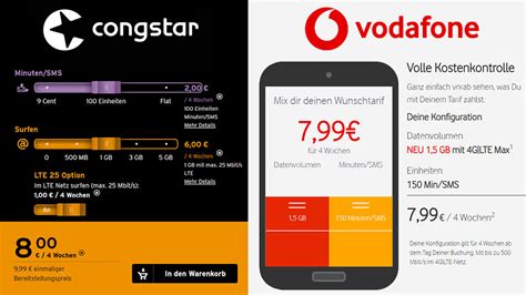 Generation können nun zu gleichen konditionen auch lte mit bis zu 25 mbit/s im. Vodafone CallYa Flex vs. Congstar Prepaid wie ich will ...