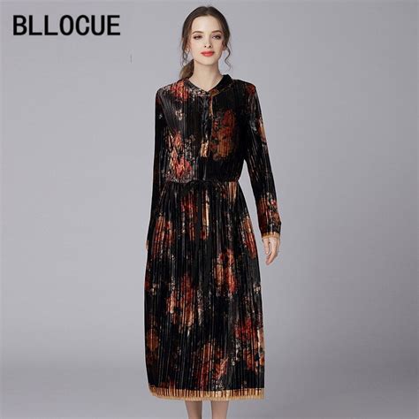 Bllocue High Quality Fashion Designer Runway Dress 2018 Autumn Womens