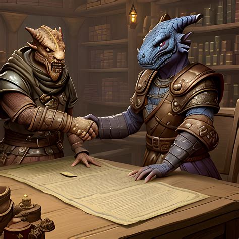 Appearance: The old Dragonborn merchant is a striking figure, be