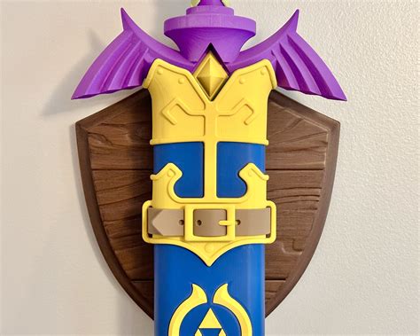 legend of zelda master sword and scabbard wall mount display botw totk full scale by