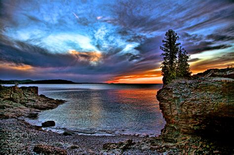 Photograph Sunset At Presque Isle Park In Marquette Michigan By Joey