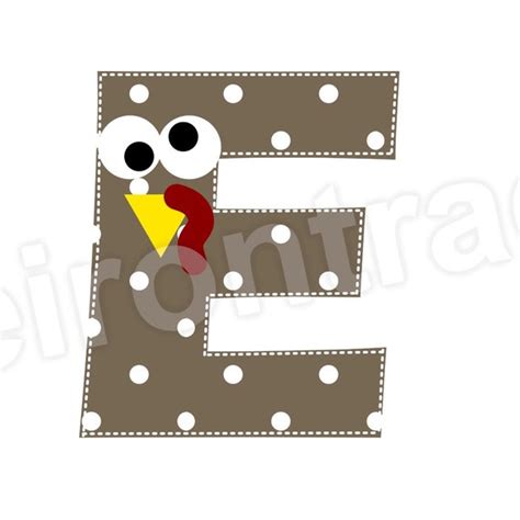 Polka Dot Turkey Letter Thanksgiving Iron On By Theirontractor