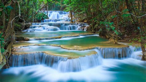 Waterfall River Landscape Nature Waterfalls Wallpaper