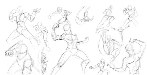 Practicing More Action Figure Sketches In Box Forms Of Men And Women In Different Pose