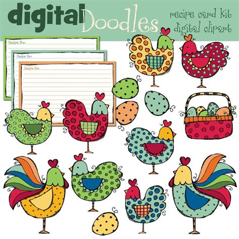 Roosters And Hens Digital Clipart Chicken Crafts Chicken Art Digital