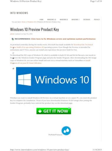 Windows 10 Pro Serial Key 2015