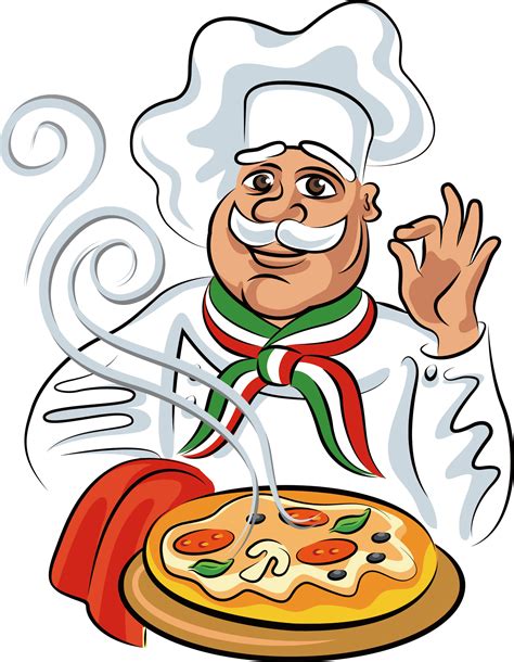 Pizza Cartoon Cartoon Chef Clipart Cooking Png Santa Claus Drawing