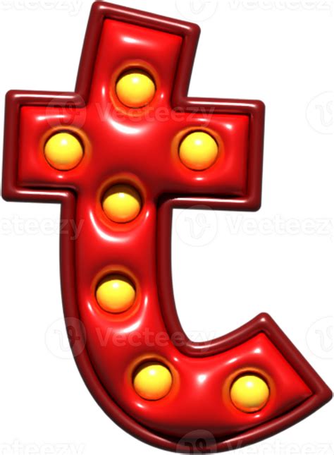 Shiny Red 3D Lowercase Letter T 27695368 PNG